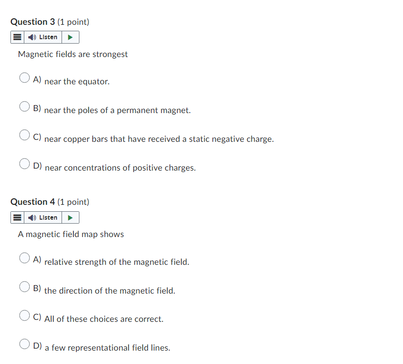 3} near the poles of a permanent magnet. 0 Cl near copper