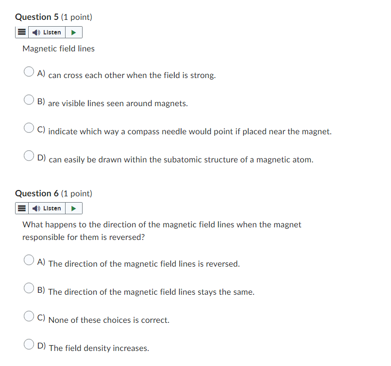 of positive charges- Question 4 [1 point] EIn A magnetic field map