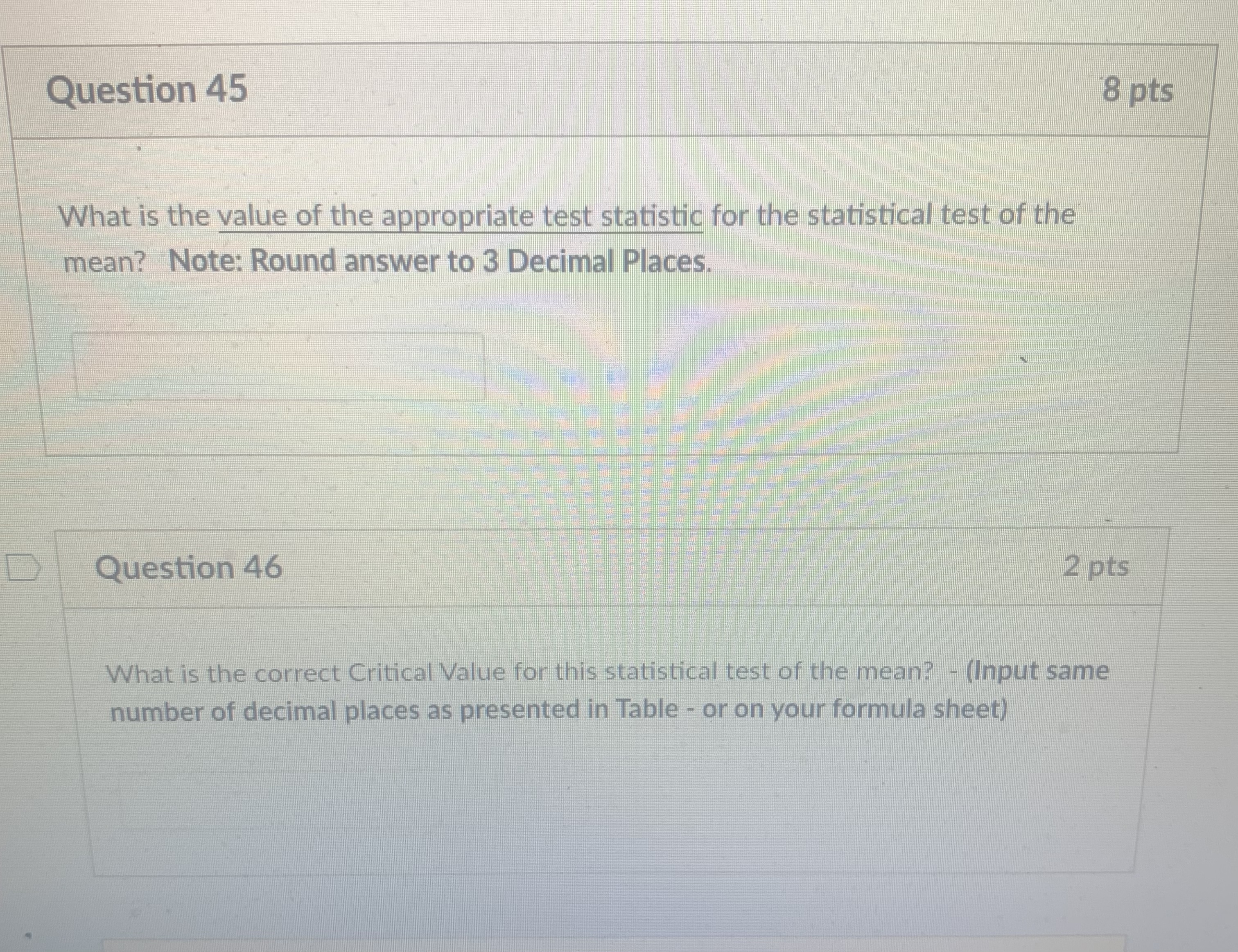 please ? All 4 please . Question 45 8 pts What is