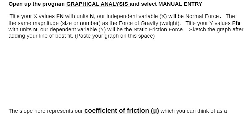 your K values FN with units N. our independent variable (X) will
