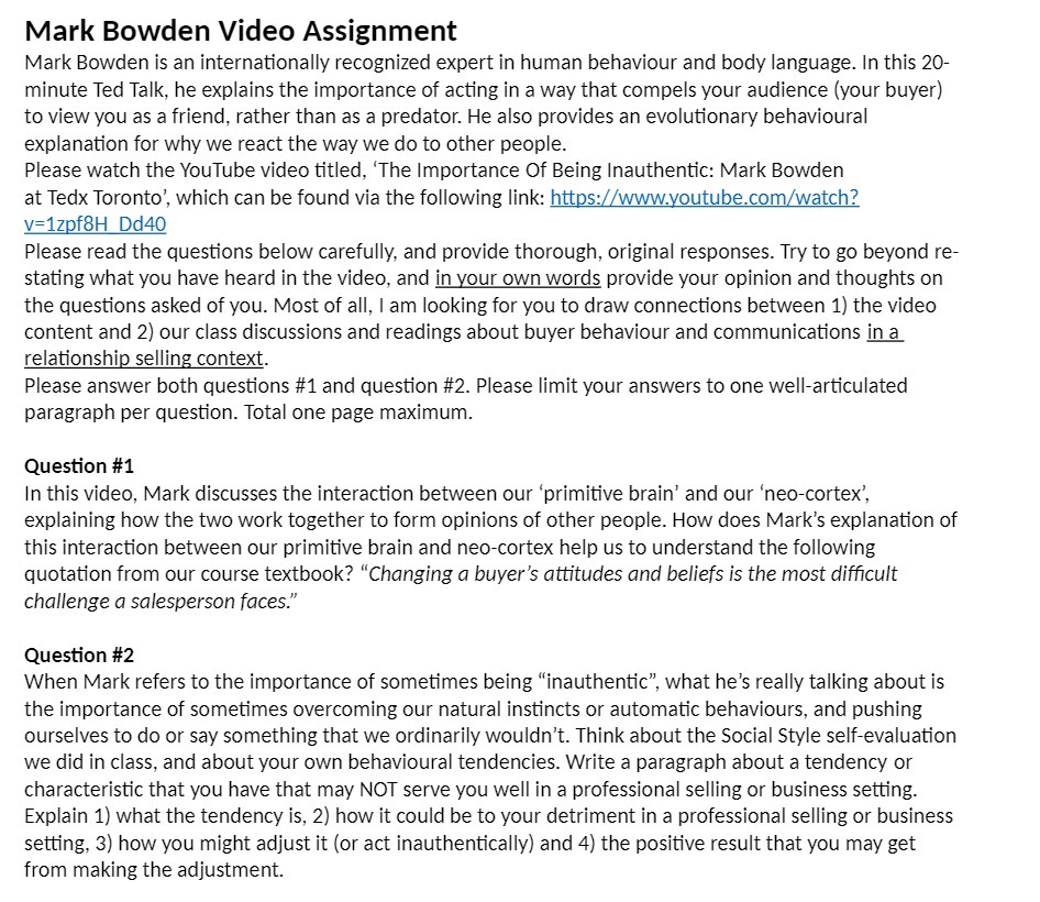in human behaviour and body language- In this 2'} minute Ted Talk,