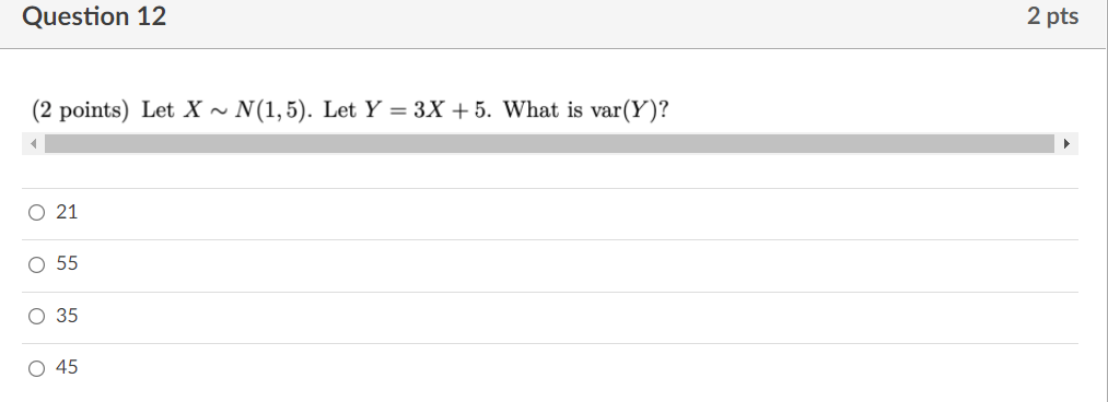 be a discrete random variable with five outcomes. Pr(Y = 1) =