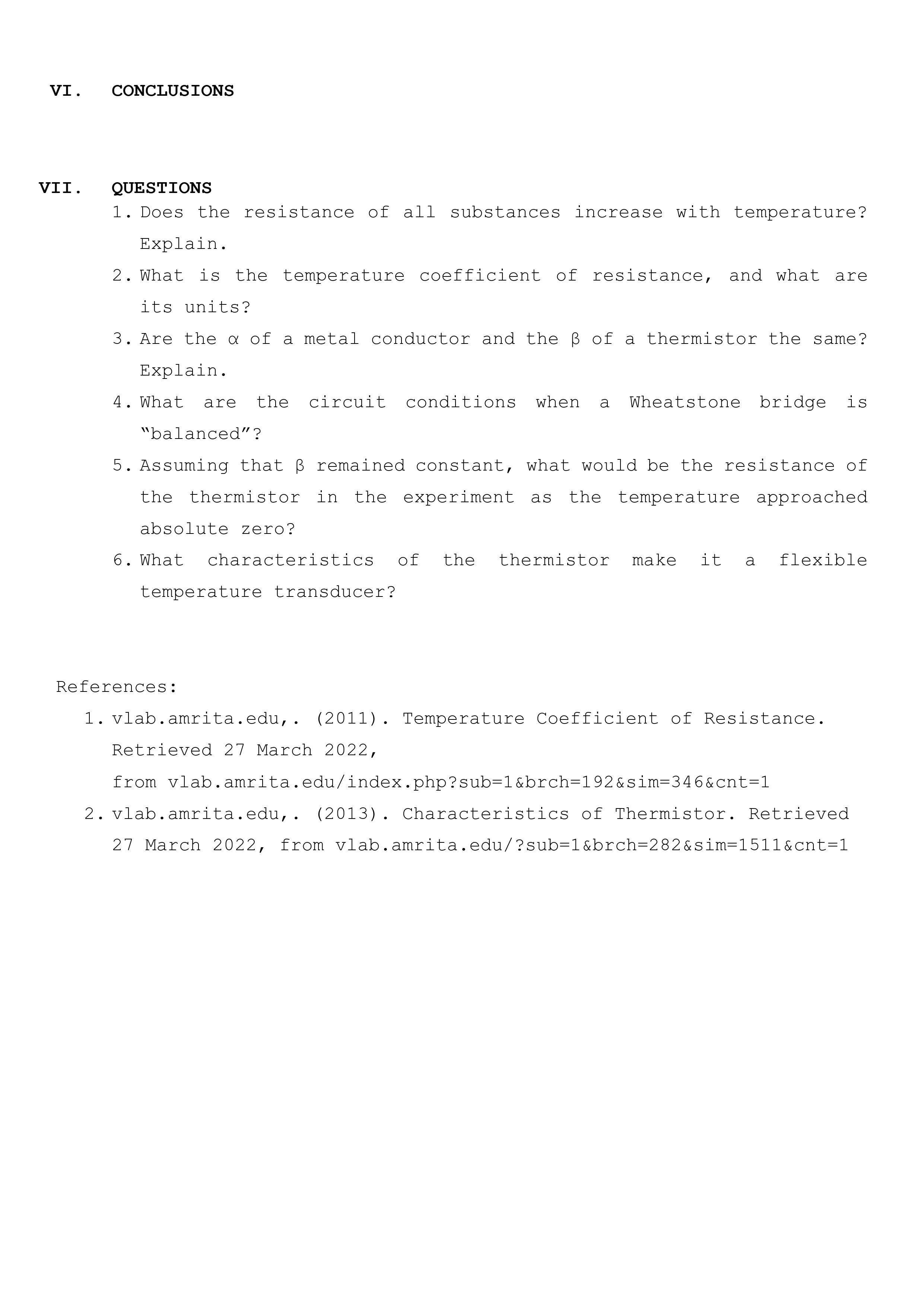 Coefficient of Resistance and Characteristics of Thermistor II. OBJECTIVES I Find the