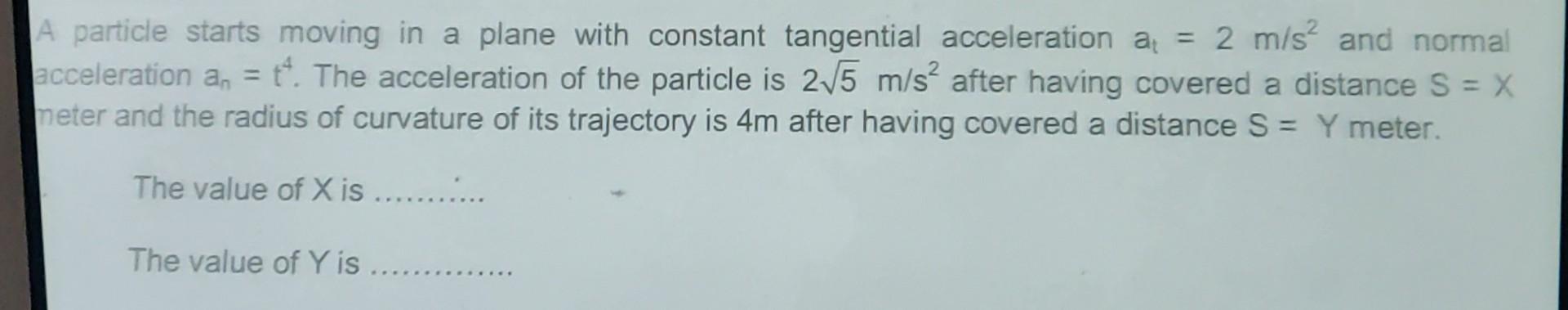 Advanced physics A particle starts moving in a plane with constant tangential