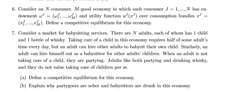 Could you use the competitive equilibrium to find the answer of each