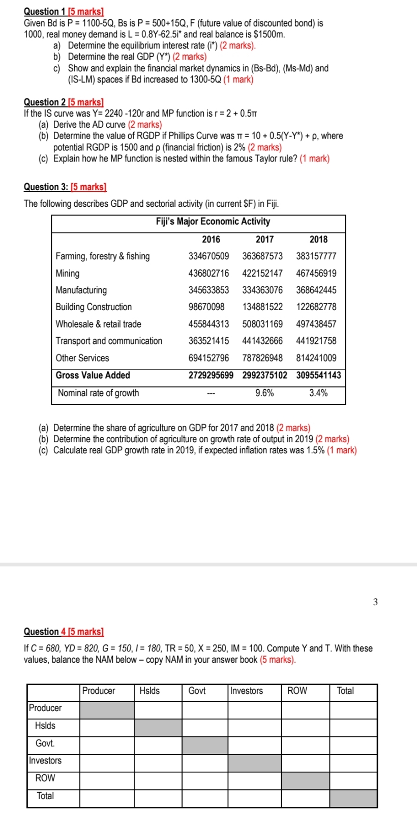please find attached Question 1 [5 marks] Given Bd is P =