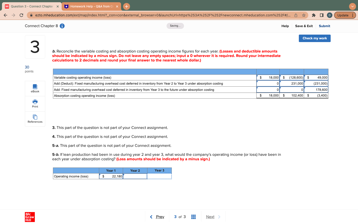 Q&A from Or + C A ezto.mheducation.com/ext/map/index.html?_con=con&external_browser=0&launchUrl=https%253A252F%252Fnewconnect.mheducation.com%252F#/... ( * # D Update