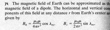 the (e) magnitude and (f) in clination at the north geomagnetic pole.71