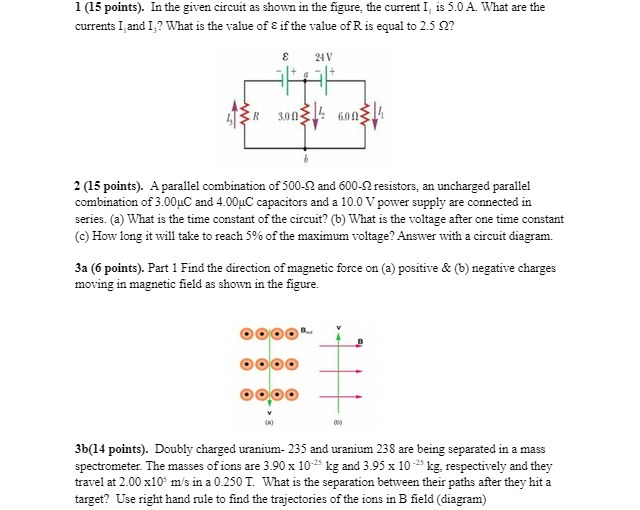  1 (15 points). In the given circuit as shown in the
