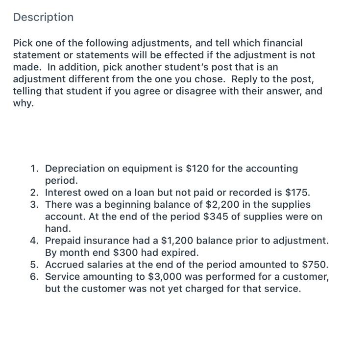 statement or statements will be effected if the adjustment is not made.
