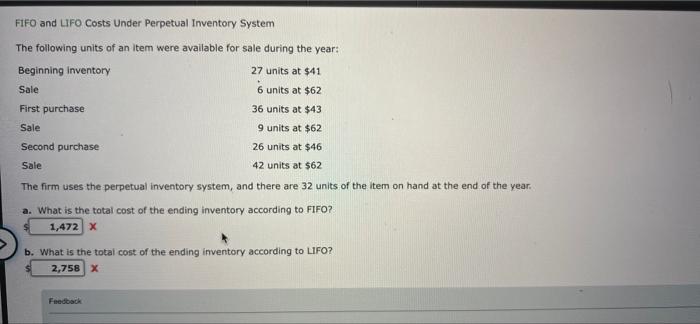 of an Item were available for sale during the year: Beginning inventory