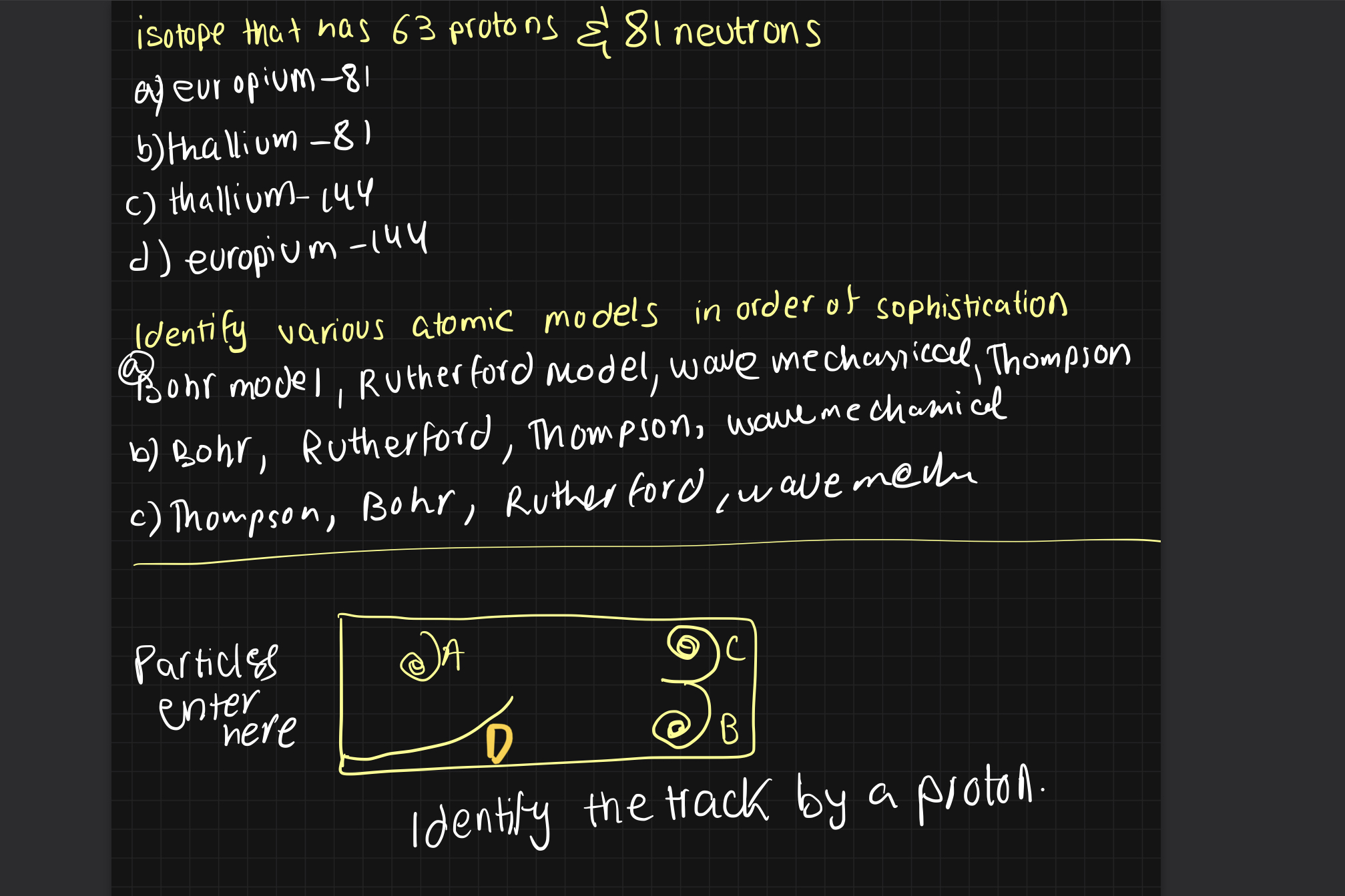-81 b) thallium -81 ( ) thallium - cup J ) europium