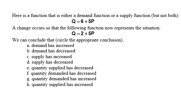Here is a function that is either a demand function or