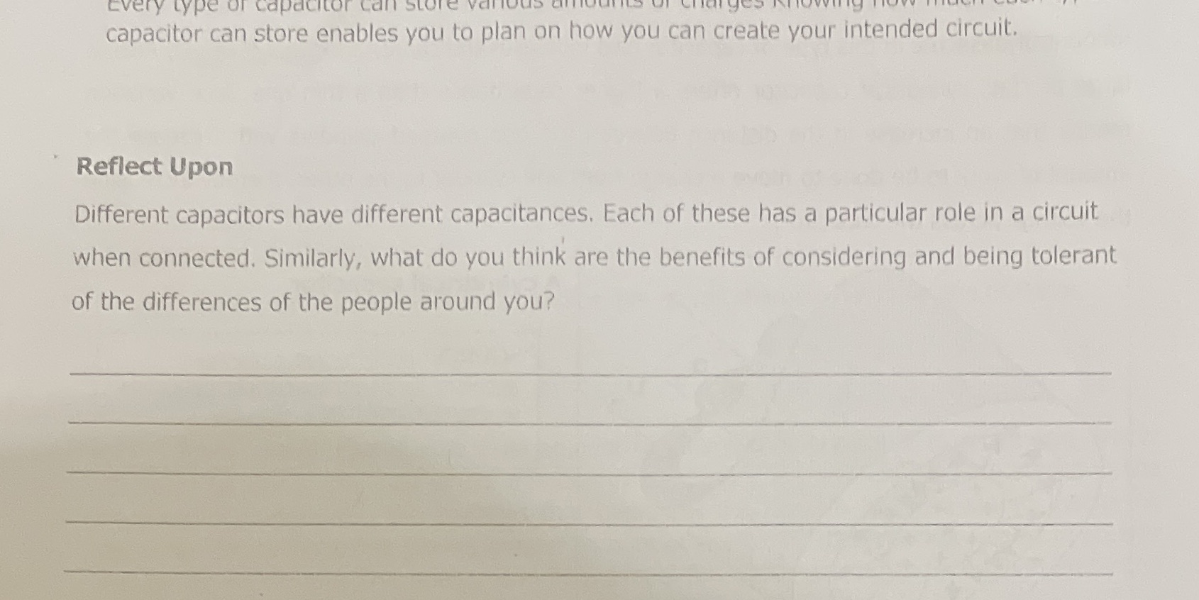  Every type or capacitor can store various capacitor can store enables