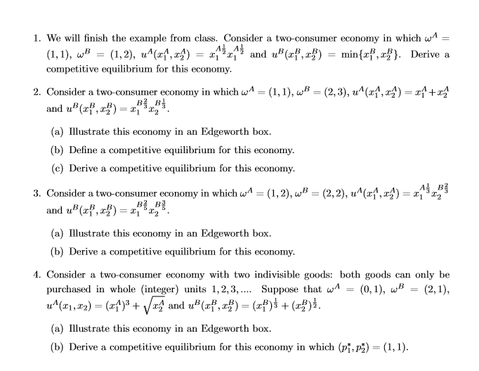 J = A, B. the utility function of consumer J is x