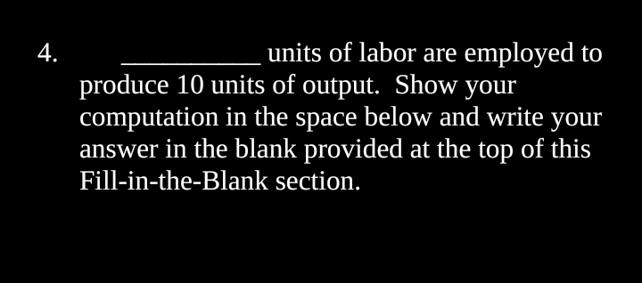 10 units of output, short-run total variable cost (TVC) is $ .