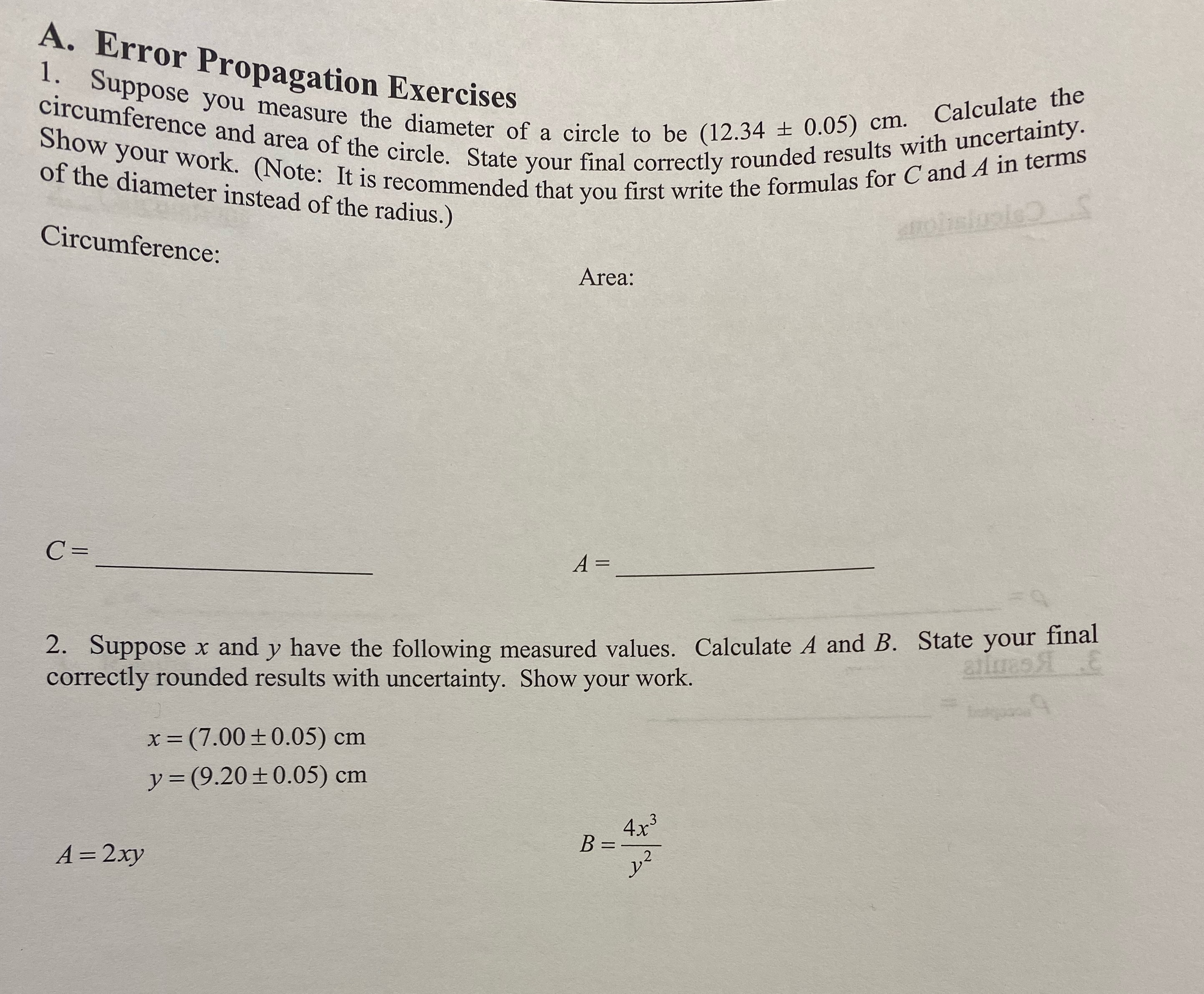 Can you do number 1 and 2 show all work to make