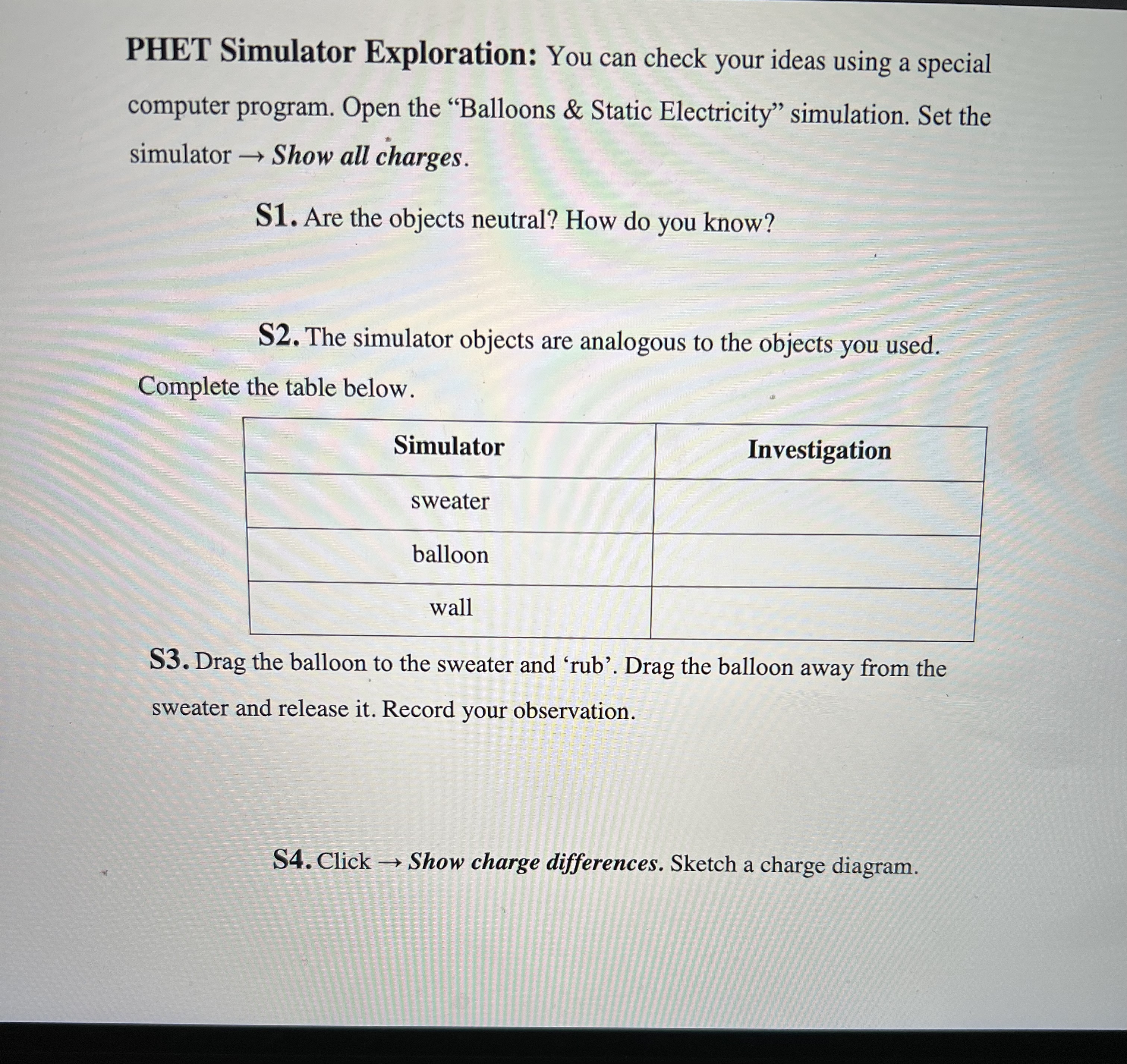 your investigations? 5. How do objects with unlike charges interact? Cite your