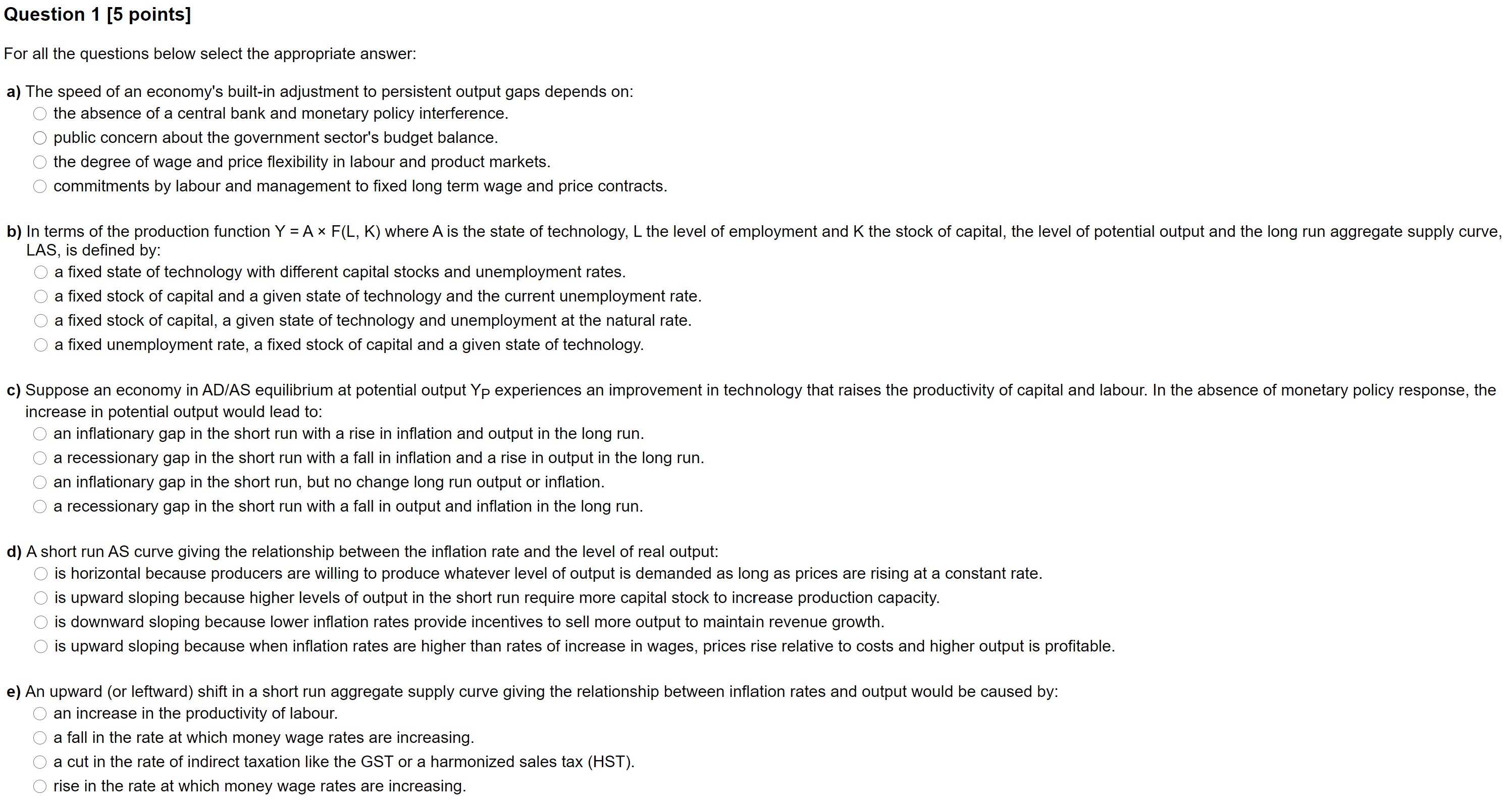 Hi, I need help with this please. Question 1 [5 points] For