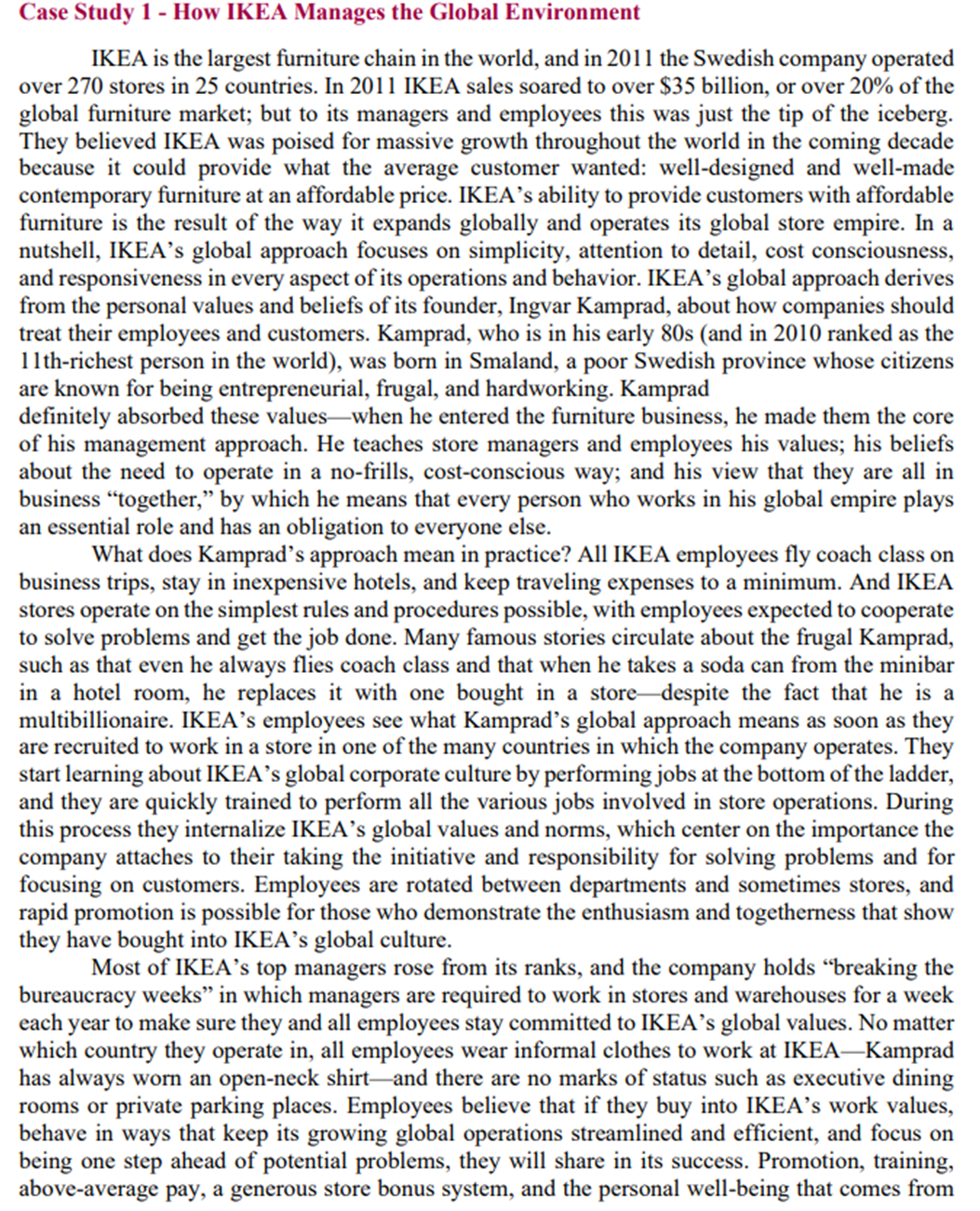 Case Study l - How IKEA Manages the Global Environment \"(EA