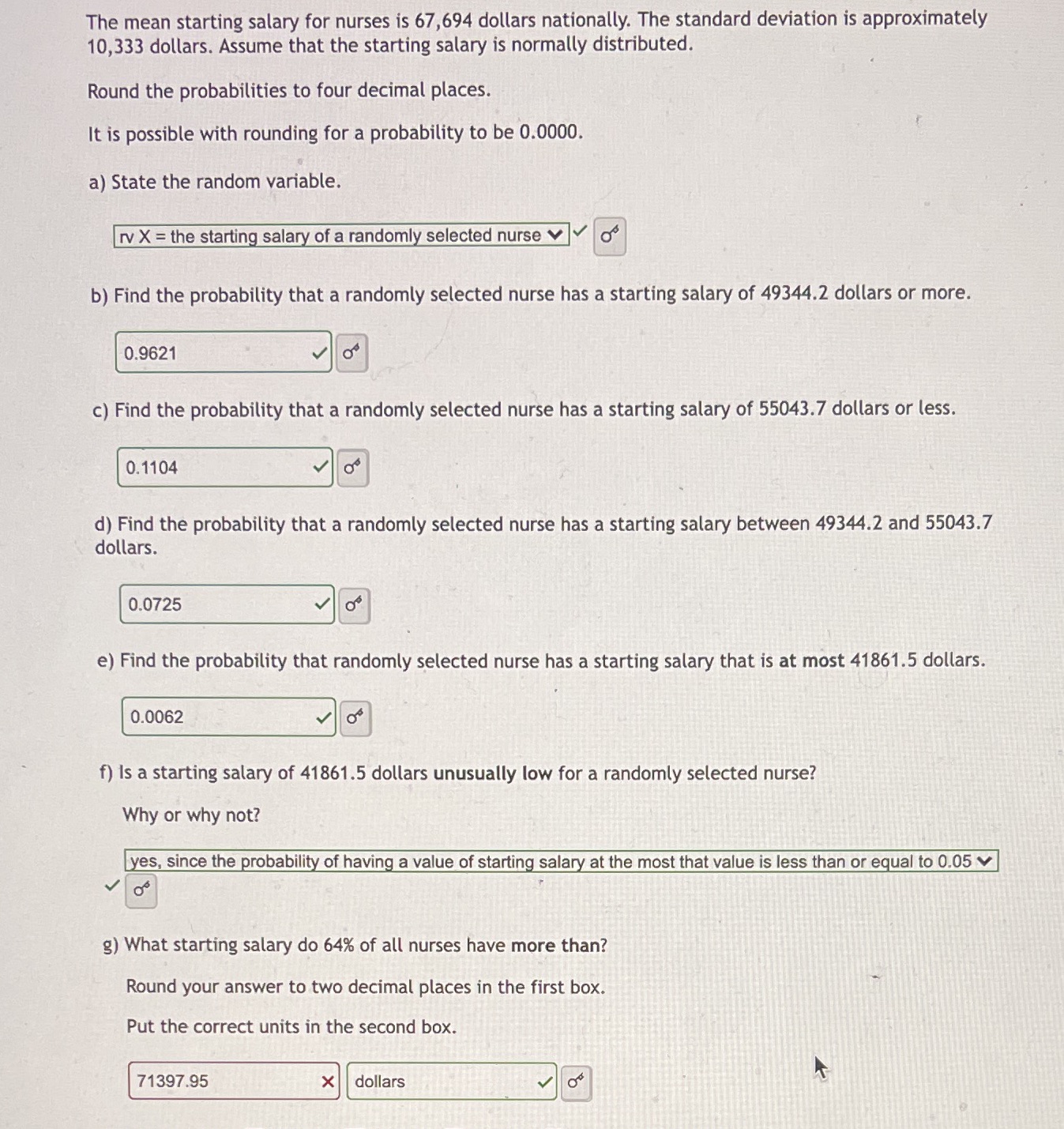 Can I please get some help with question g. Don't know how