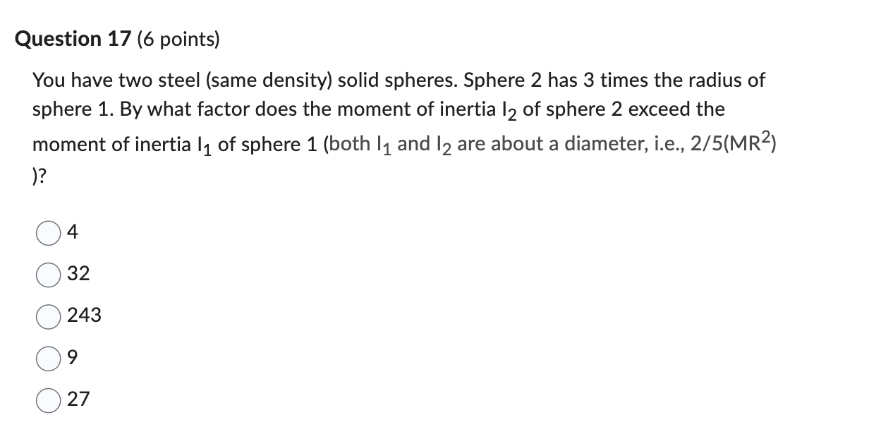 times the radius of sphere 1. By what factor does the moment