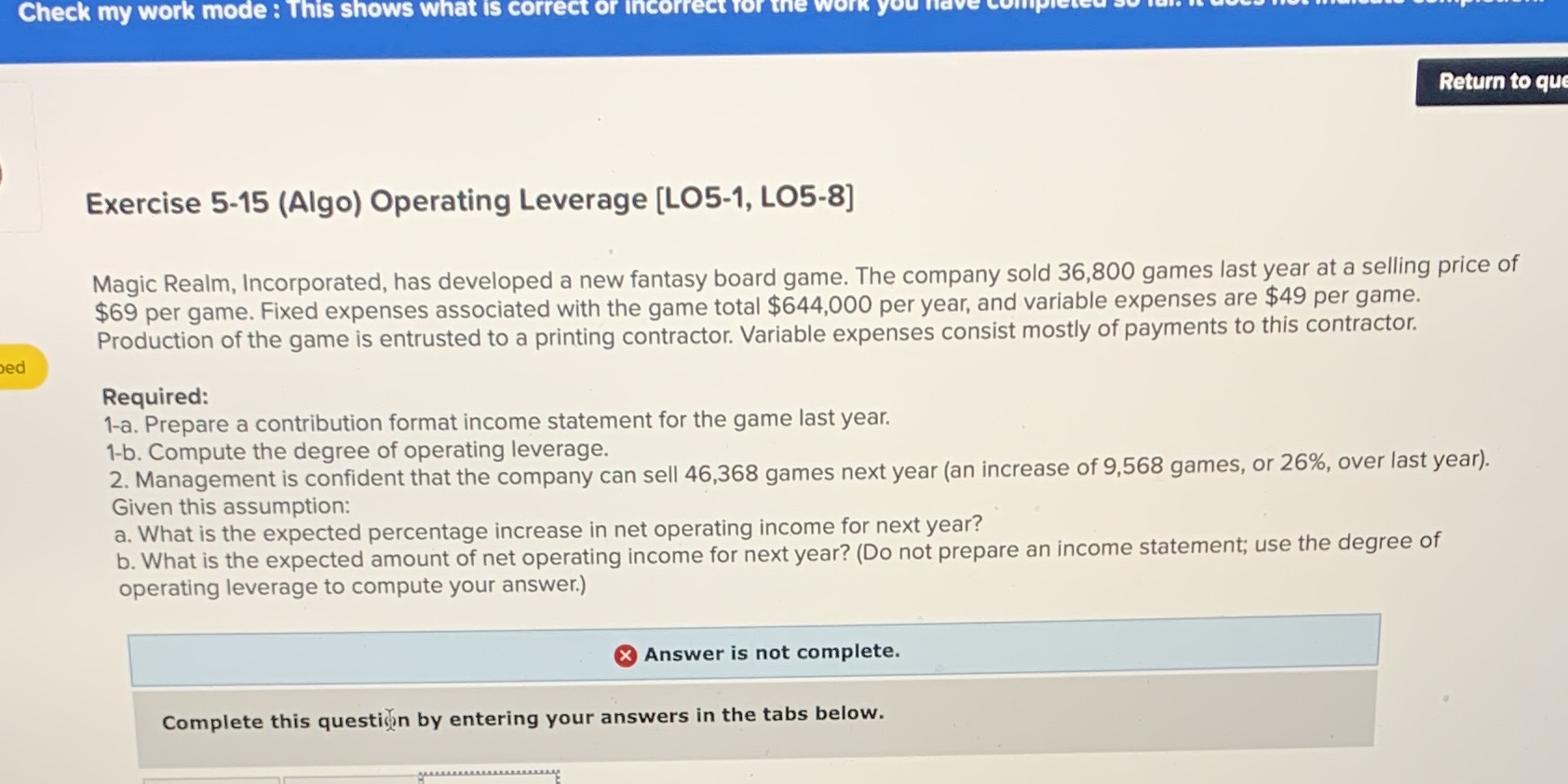  Check my work mode : This shows what is correct or