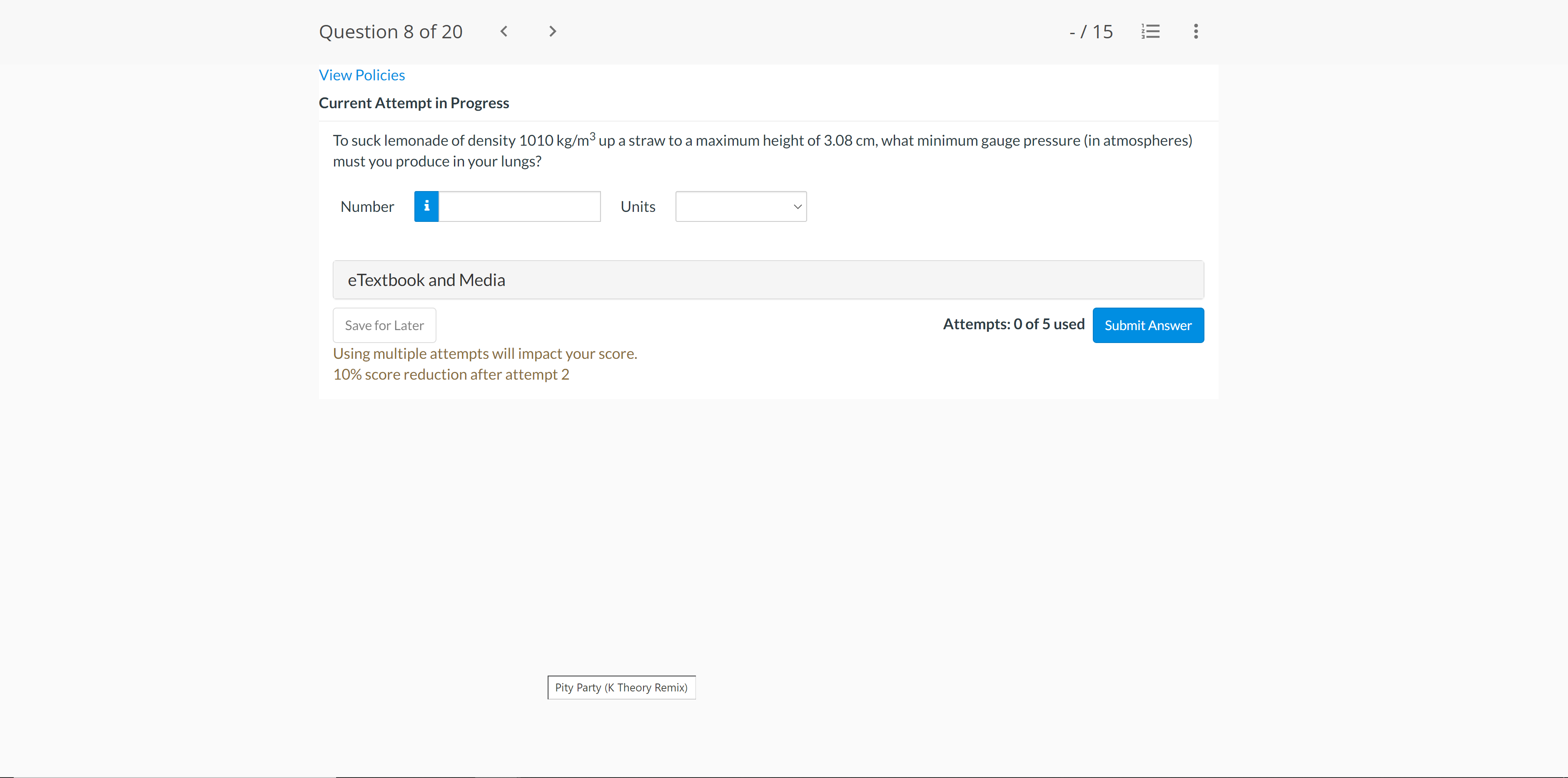 Can someone solve this problem for me? Thanks! Question 8 of 20