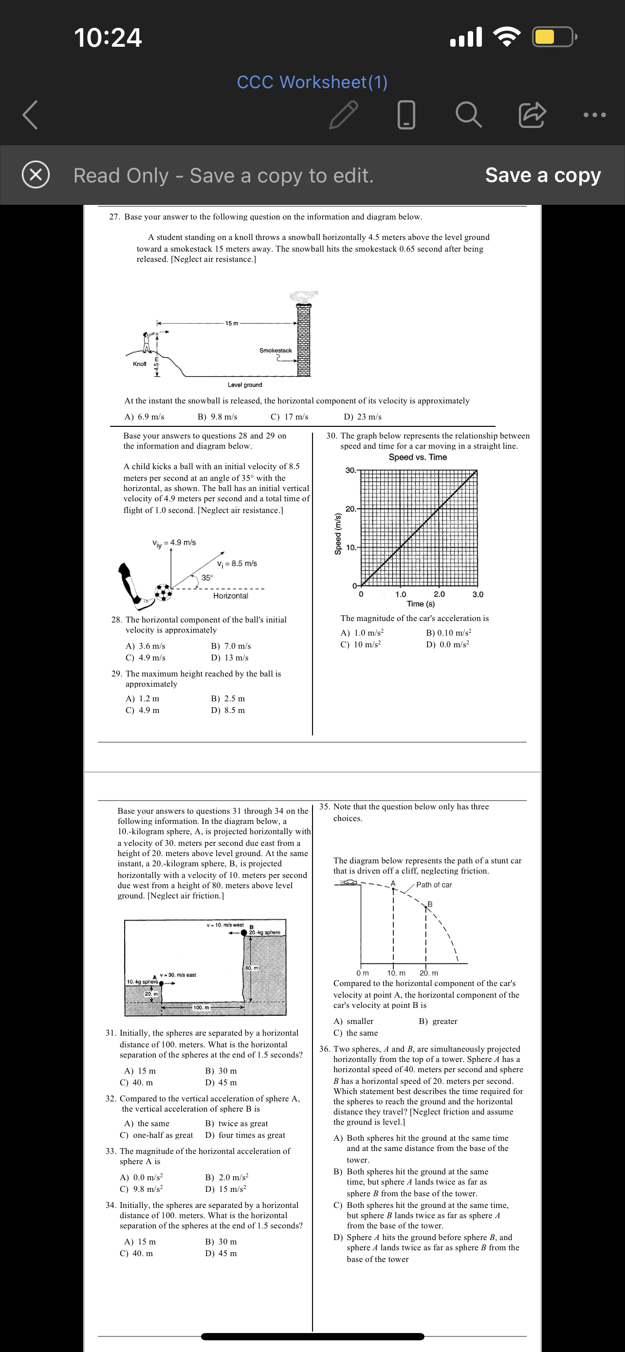 Answer all the question 10:24 CCC Worksheet(1) . . . X Read