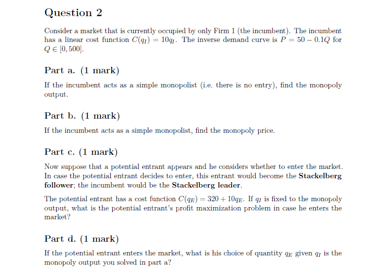1 (8 marks) Consider a setting Where two rms (A and B)