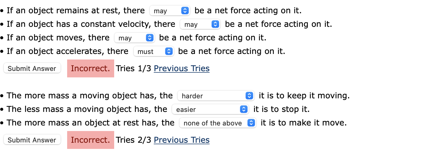 a net force acting on it. a If an object has a