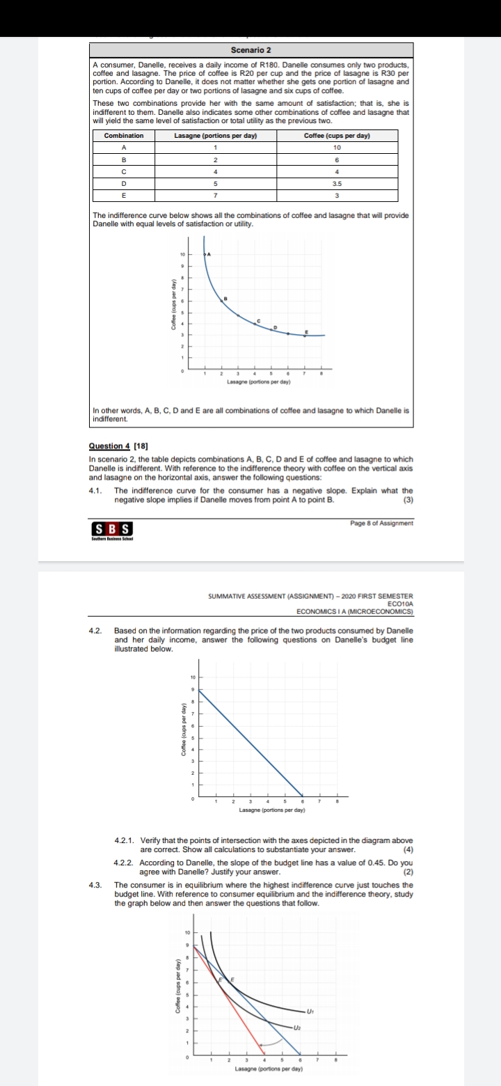In scenario 2, the table depicts combinations A, B, C, D and