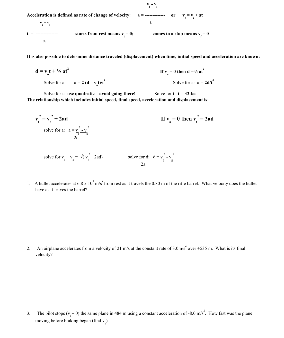 HELP! Physics accelaration.Details are appreciated! V - V Acceleration is defined as