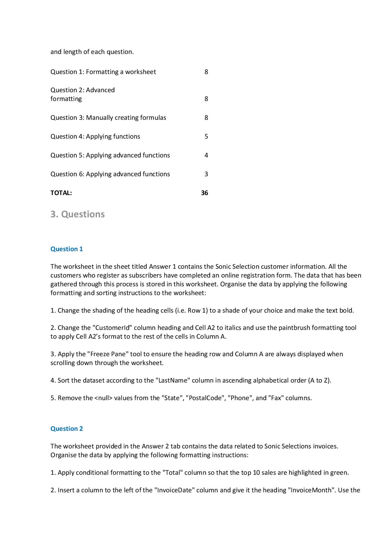 different types of data. L05: Apply basic functions and formulas. Name: 1.