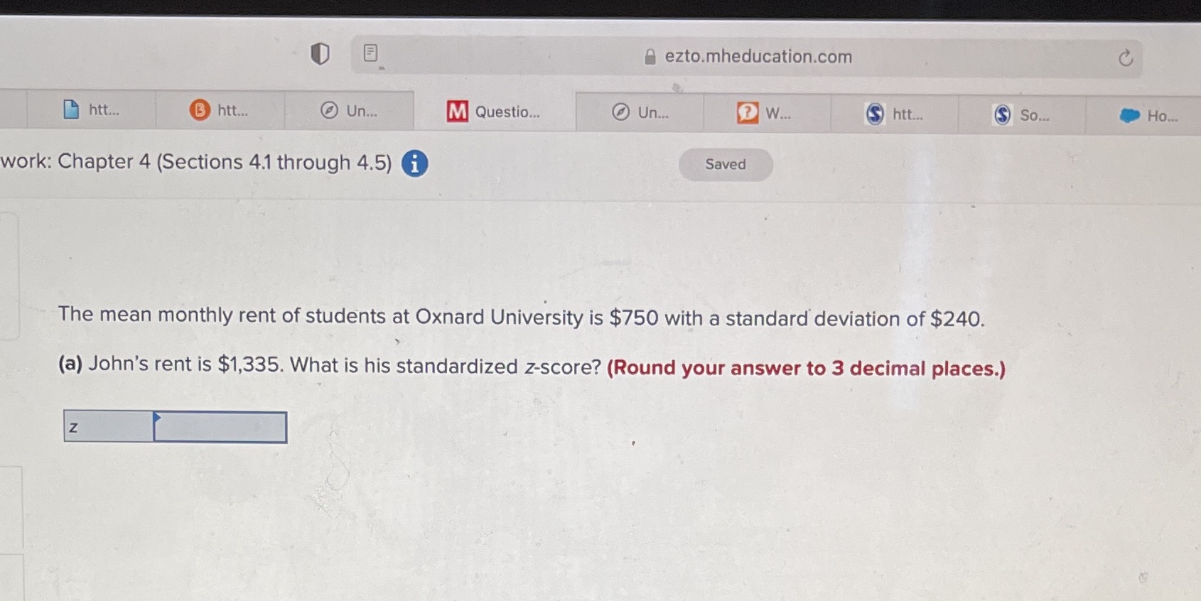 Please help with this question ezto.mheducation.com C htt Un... M Question.. Un...
