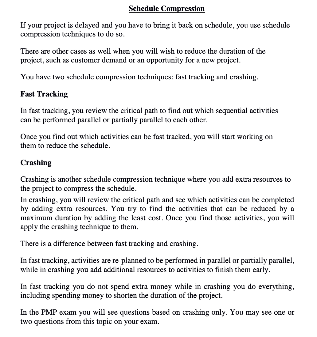 will be crashed and identify the crashing sequence. Crashed Cost (USD) Activity