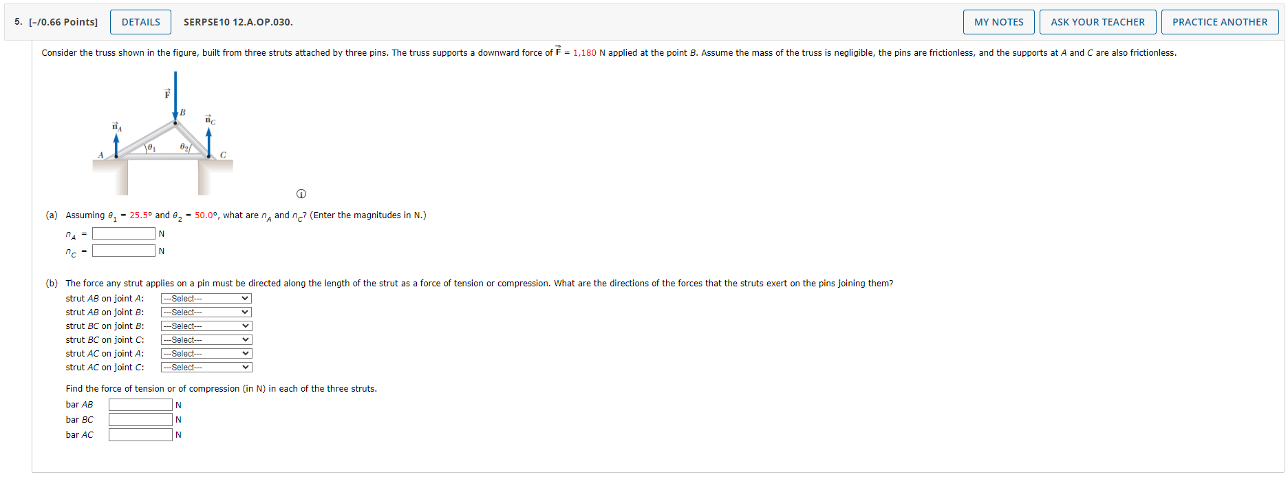  5. [-/0.66 Points] DETAILS SERPSE10 12.A.OP.030. MY NOTES ASK YOUR TEACHER