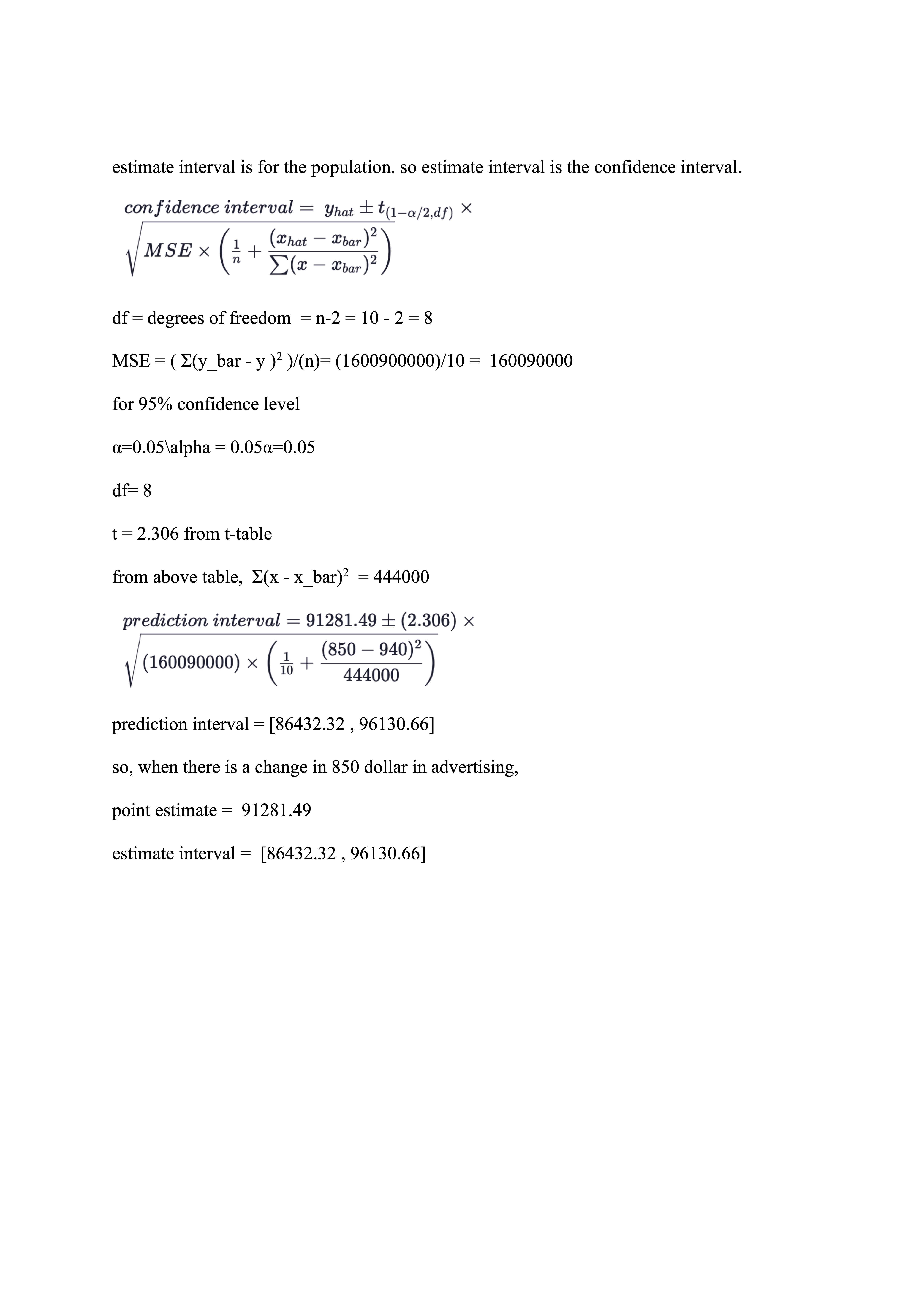 mx + b is the regression equation where m = n2(zy))-E(x).E(y) _