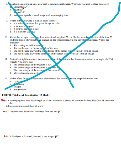 when a light ray starts out in a pond & strikes the