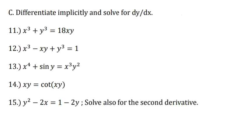 y = (#+ 1)3; find y". 7.) y = 9tan(); find the