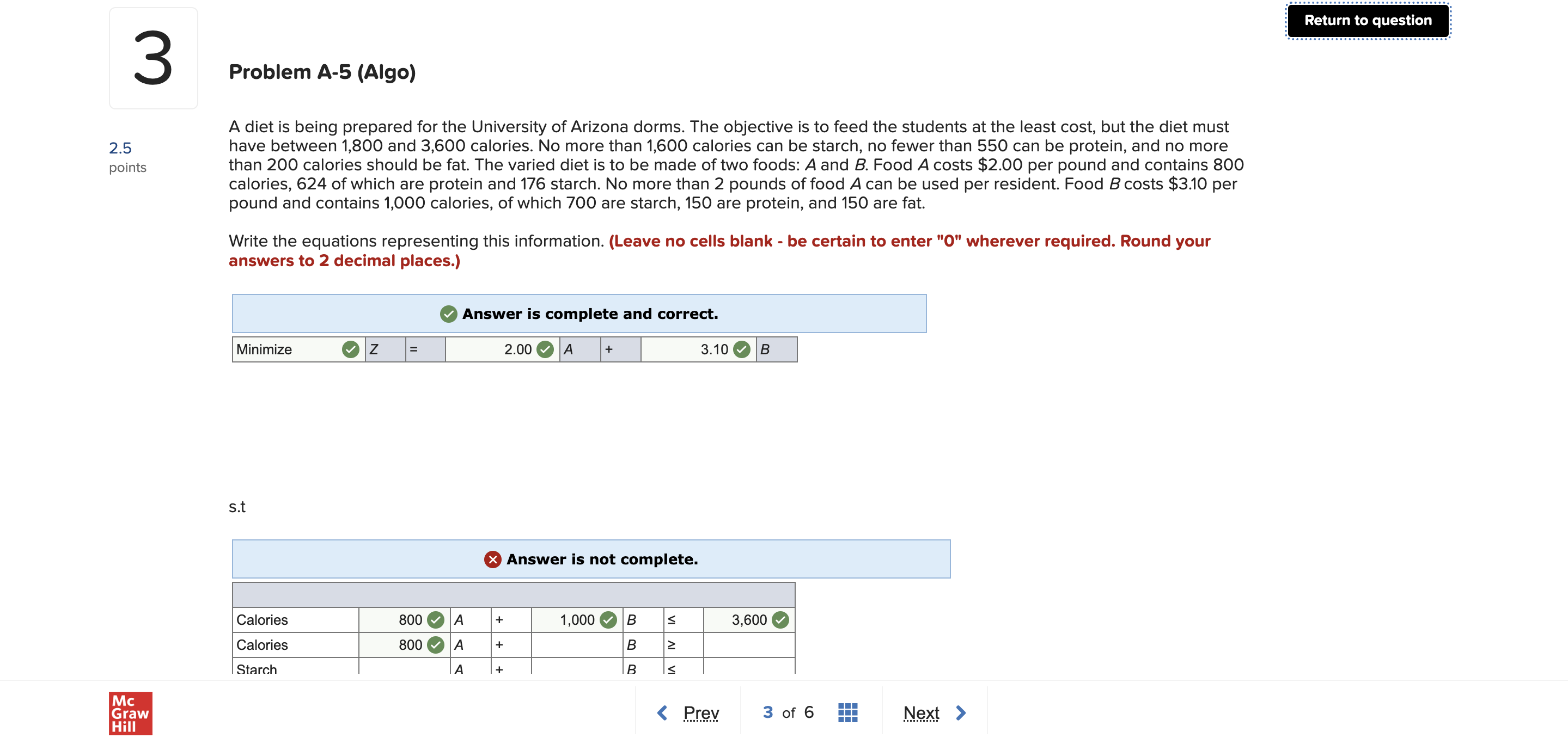 Pls help on the second part: 3 points Problem A5 (Algo) A
