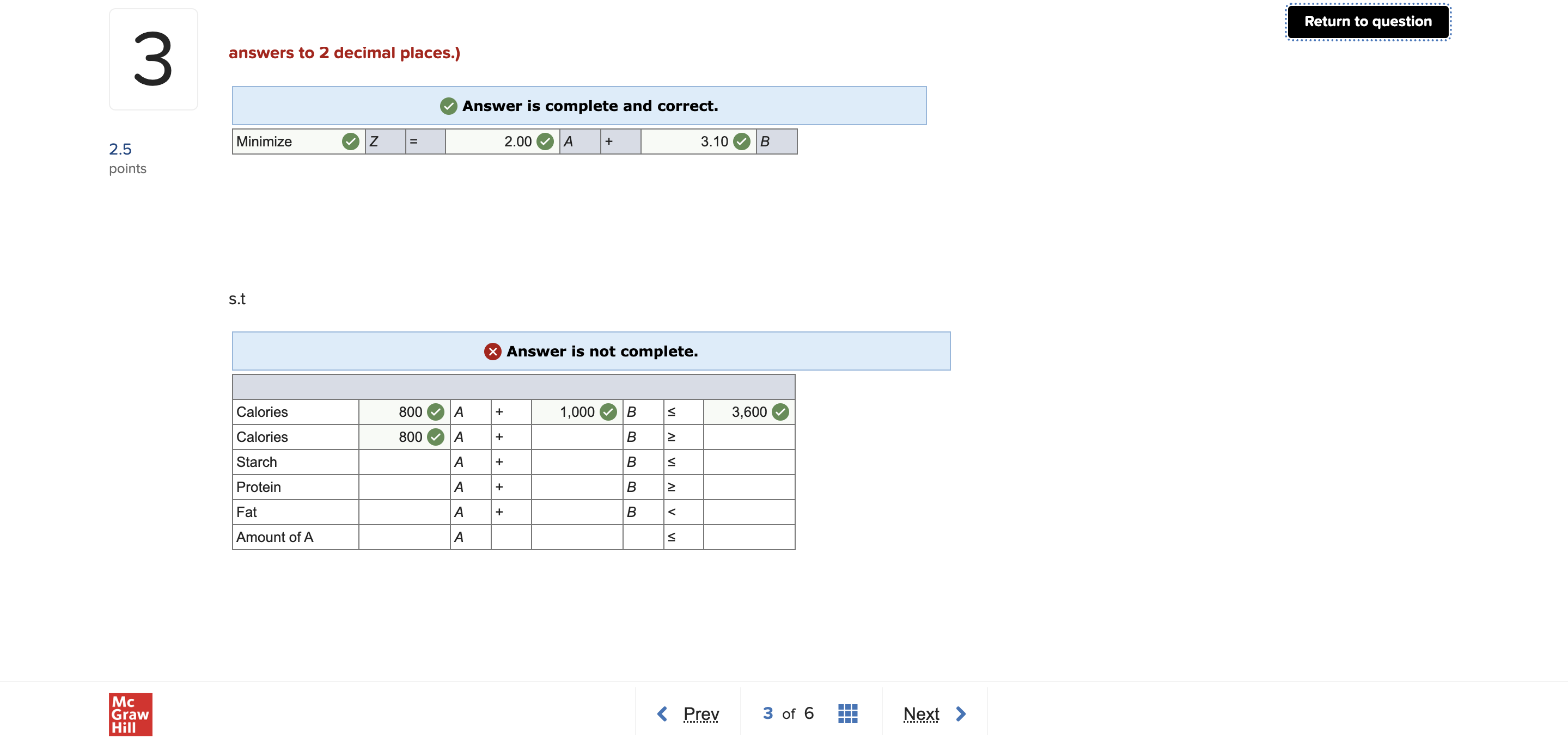 diet is being prepared for the University of Arizona dorms The objective