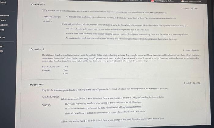  Board We esources Vices eadiness Question 1 out of 10 Why