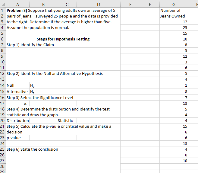  A B C D F F G 1 Problem 3) Suppose