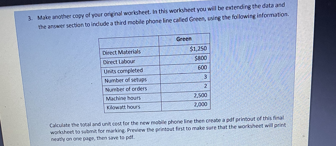 copy of your original worksheet. In this worksheet you will be extending