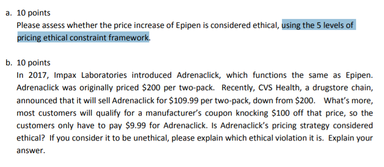 READ THE CASE STUDY : a. 10 points Please assess whether the