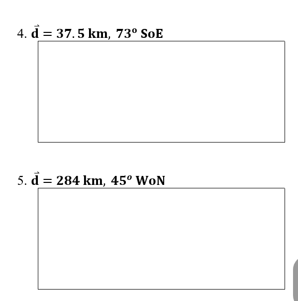 sectors properly. Find the 3(- component and y-component of the following sectors.