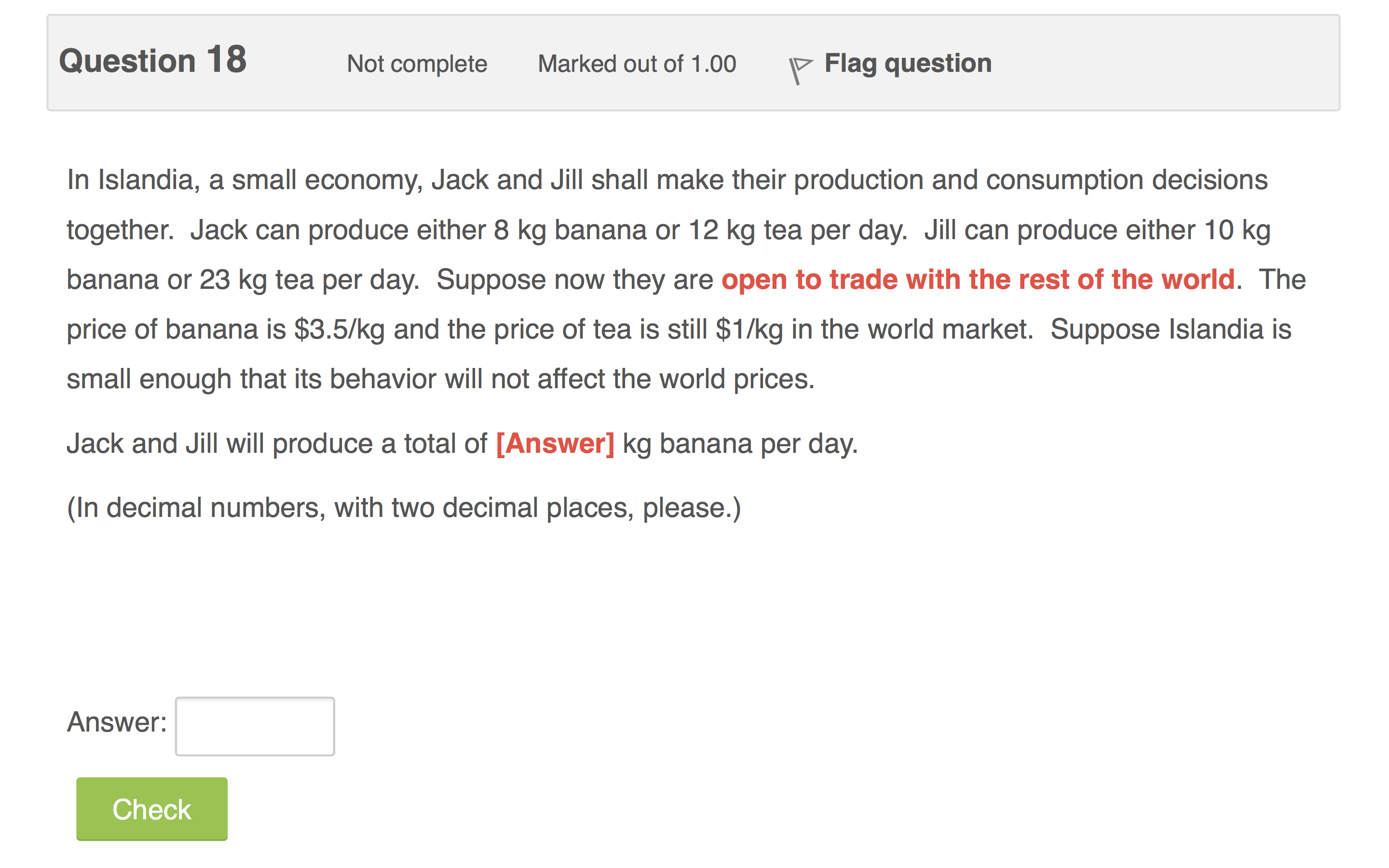 the joint ppc with the slopes derived form opportunity cost to do