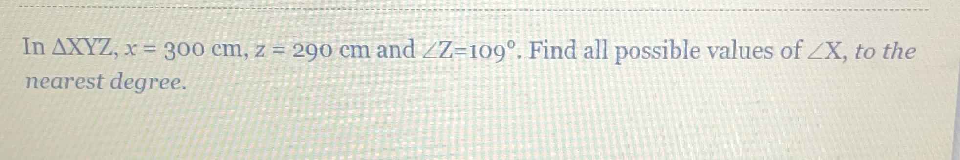 In AXYZ, x = 300 cm, z = 290 cm and LZ=1090.
