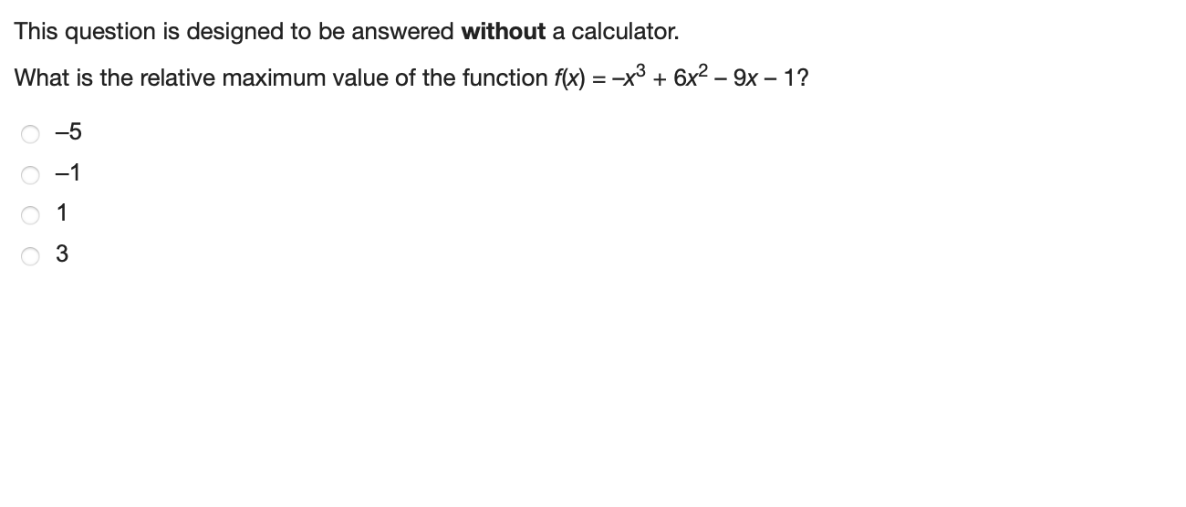 -x3 + 6x2 - 9x 1? This question is designed to be